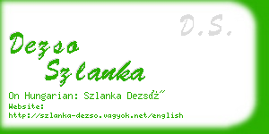 dezso szlanka business card